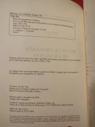 "Resum de Geografia de Catalunya" de Pau Vila.