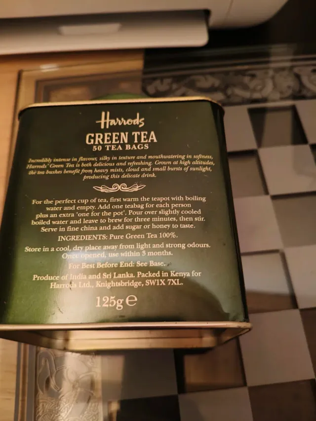 Contenitore Tè Harrods Green Tea