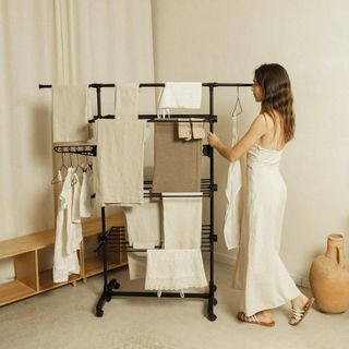 Tendedero Vertical Plegable Negro XXL