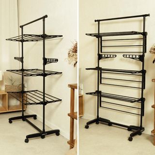 Tendedero Vertical Plegable Negro XXL