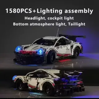 Porche 911RSR MOC 42096 Bricks con luci LED