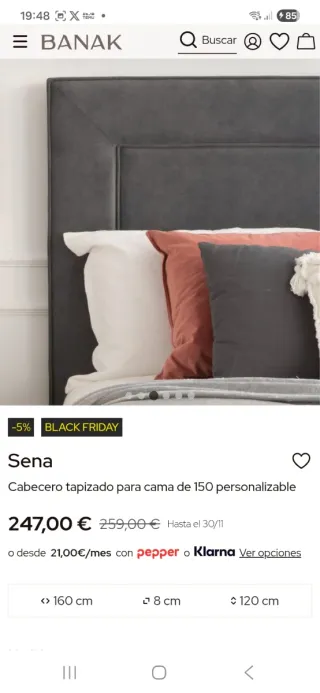 Cabecero tapizado Banak Sena