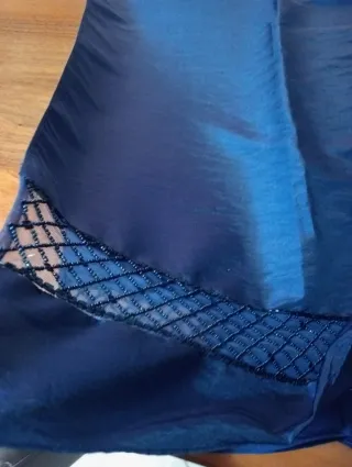 Stola coprispalle blu con perline