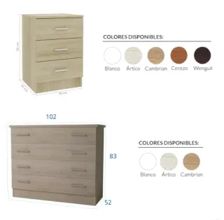 Cómoda Ártico Cambrian 4 cajones