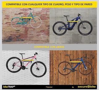 Soporte pared y candado para bicis /Marca Biketrap