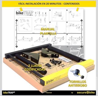 Soporte pared y candado para bicis /Marca Biketrap