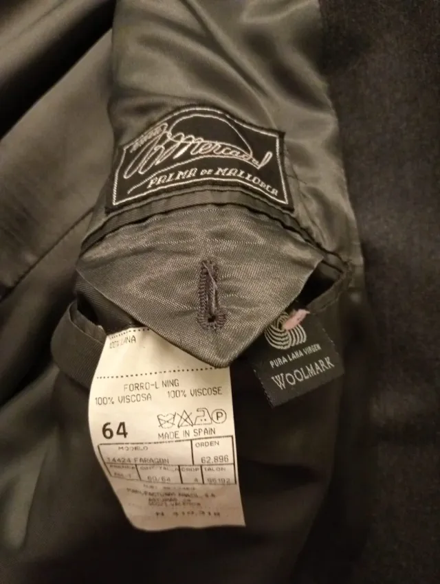 Chaqueta americana gris hombre talla 64