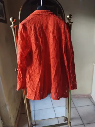 Cardigan Merlettato Rosso