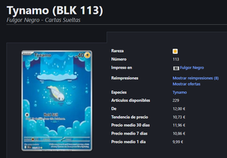 Carta Pokémon Tynamo (BLK 113)