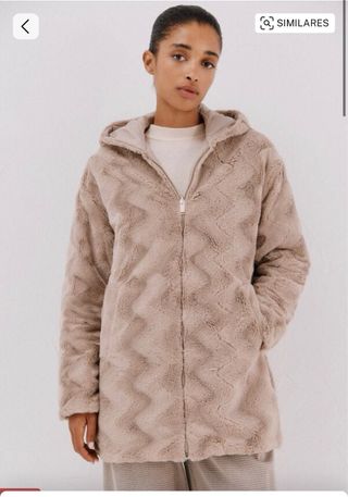 Chaqueta reversible acolchada beige