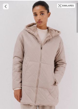 Chaqueta reversible acolchada beige