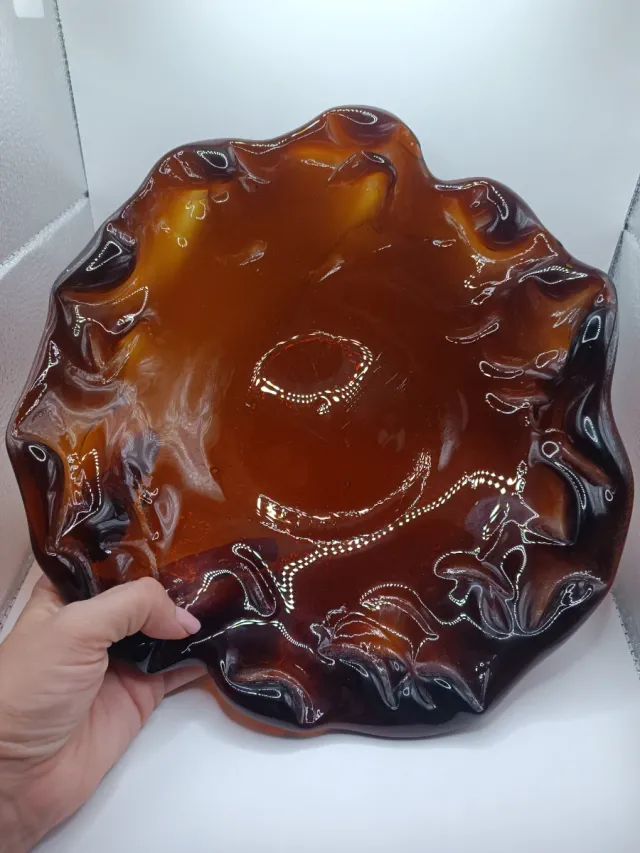 Centrotavola in vetro ambra Murano