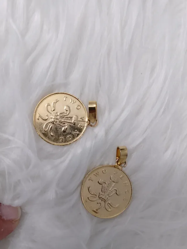 Colgante Moneda 2 Pence Oro precio de cada uno
