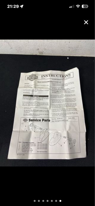 Harley Davidson Sportster Cubiertas Eje Trasero