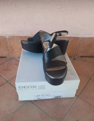 Geox Sandali Zeppa Nero/Argento Tg. 37