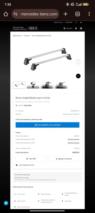 Barras Techo Mercedes Clase E Coupé W207