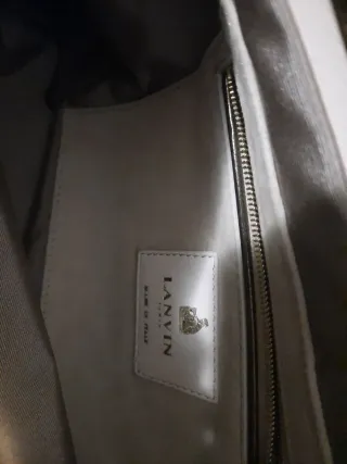 Bolso de piel Lanvin beige y dorado