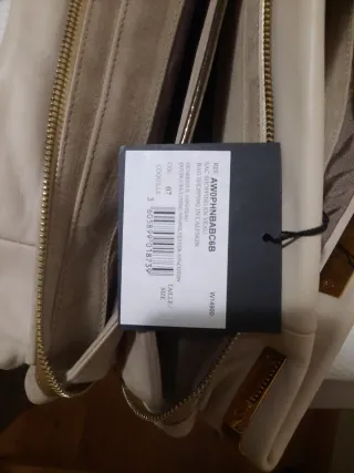 Bolso de piel Lanvin beige y dorado