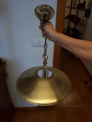 Lámpara de techo tipo quinqué +cristal de repuesto