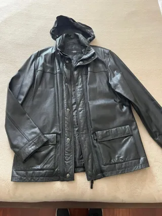 Chaquetón de piel auténtica para hombre