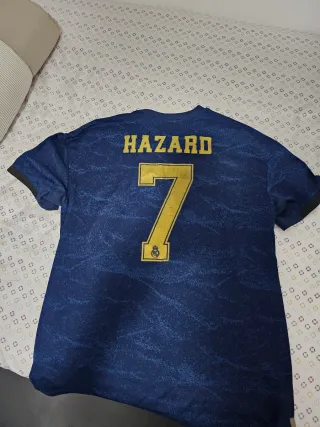 Camiseta Real Madrid Azul Talla L, jugador Hazard