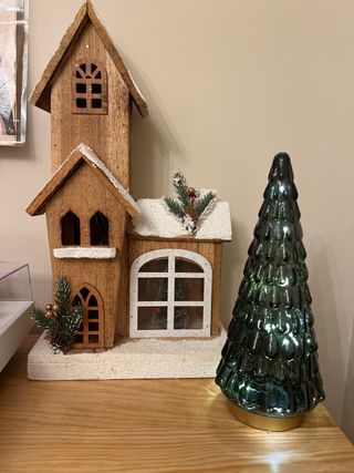 Casa Navidad Madera Decoración LED de 42cm