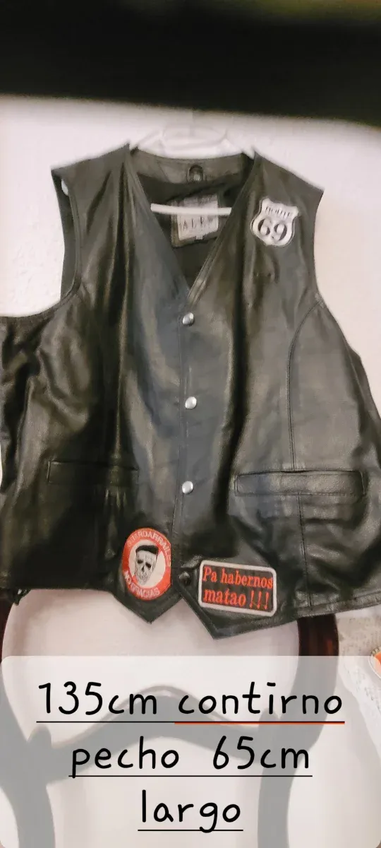 Chaleco de cuero LLD Talla XL y talla xxl el segun