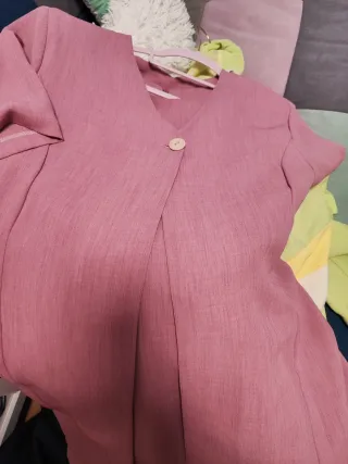 Conjunto Vestido y Chaqueta Rosa