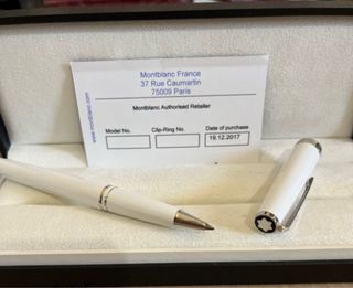 penna Montblanc Cruise Roller bianca e platino