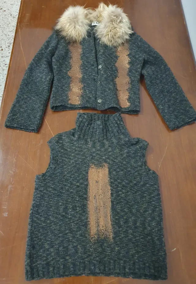 Completo giacca e canotta lana