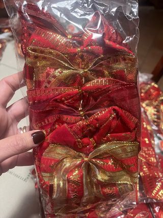 Set 80 Fiocchi Natalizi Rossi e Dorati