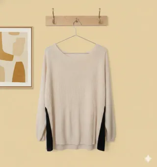 Camisa Beige y Negra Talla XXXL Plisada un uso