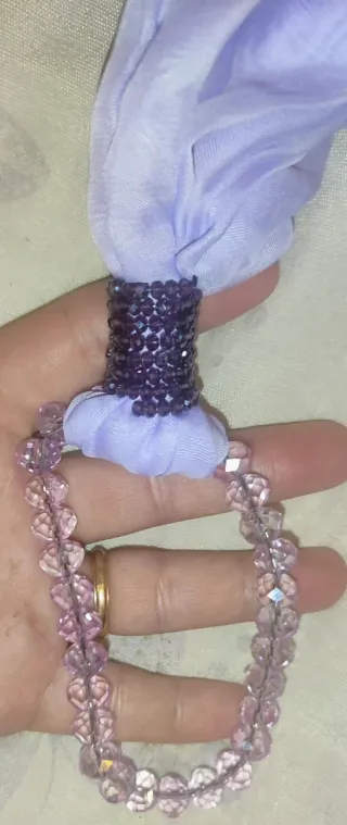 Foulard donna multicolor con perline gioiello