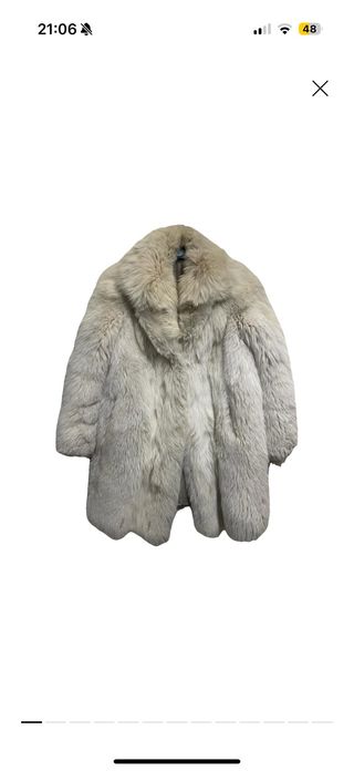 Pelliccia volpe beige/bianca linciata