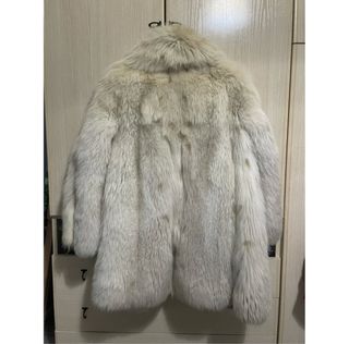 Pelliccia volpe beige/bianca linciata