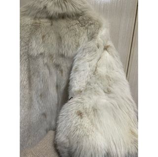 Pelliccia volpe beige/bianca linciata