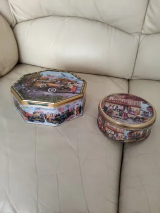 Coppia scatole latta vuote vintage Jacobsen's