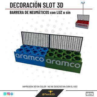 Barrera Neumáticos Slot 3D con publicidad y luz