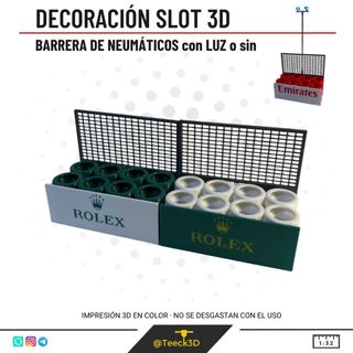 Barrera Neumáticos Slot 3D con publicidad y luz