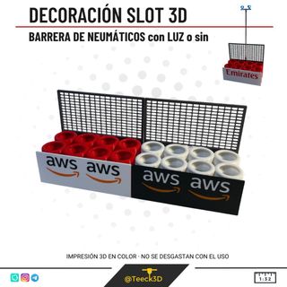Barrera Neumáticos Slot 3D con publicidad y luz