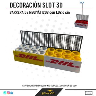 Barrera Neumáticos Slot 3D con publicidad y luz
