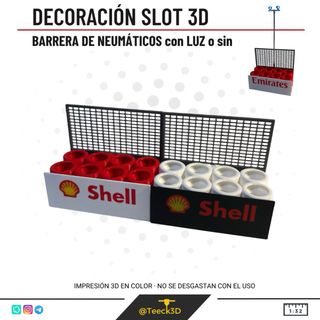 Barrera Neumáticos Slot 3D con publicidad y luz