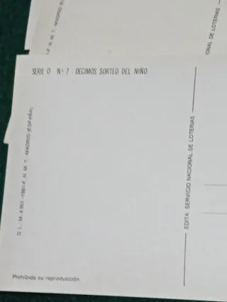 Lotes postales de décimos de Lotería Nacional