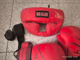 Guantes Boxeo 10oz y Protección Cabeza