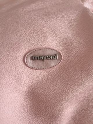 Saco de cochecito rosa con forro de pelo Mayoral