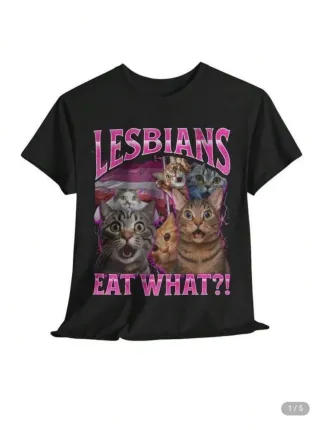 Camiseta Retro Manga Corta Estampado Gatos