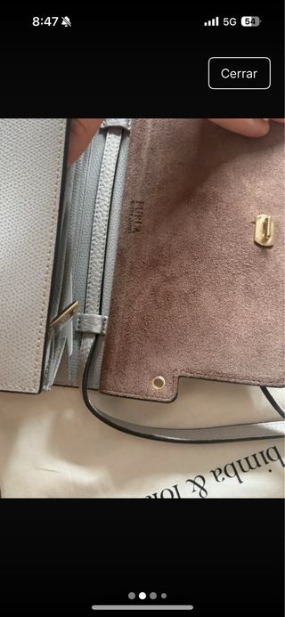 Bolso Furla gris y neceser bimba y Lola verde