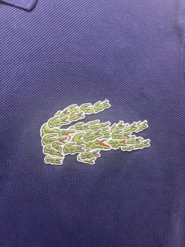 Polo Lacoste Uomo Vintage Manica Lunga Blu S