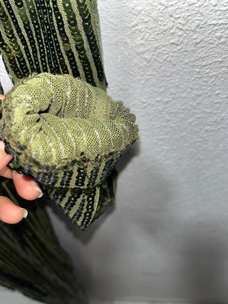 Mono fiesta nuevo lentejuelas verde Mango