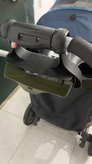 Carro de bebé doble color azul y negro